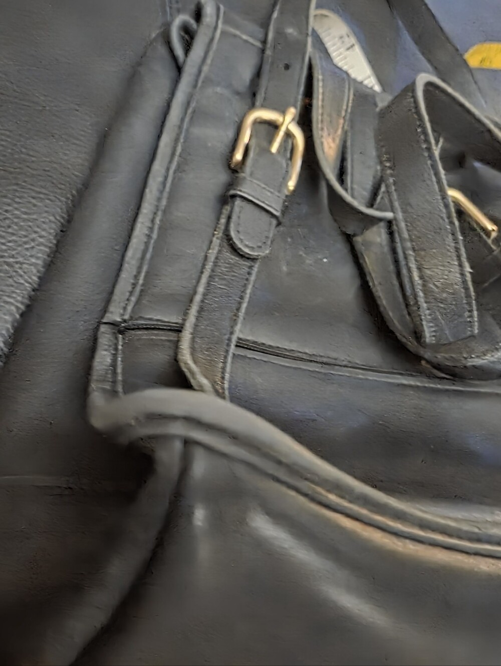Coach Black Leather Backpack with Gold Turnlock Accent - Picture 5 of 7